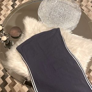 Garage -  Never Worn Tube Top Mini Dress with Racer Stripe - Blue - L